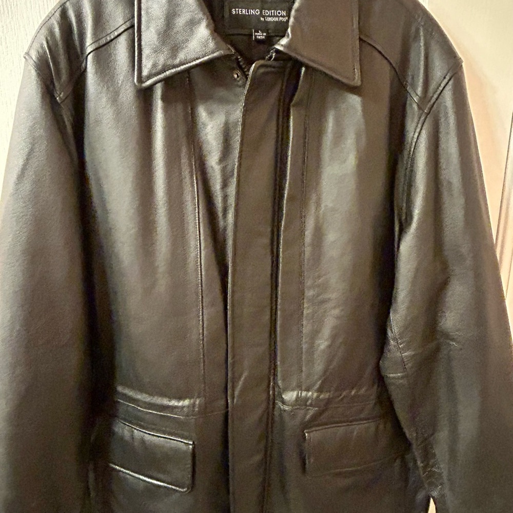 Sterling Edition by London Fog Black Leather Jacket Size L